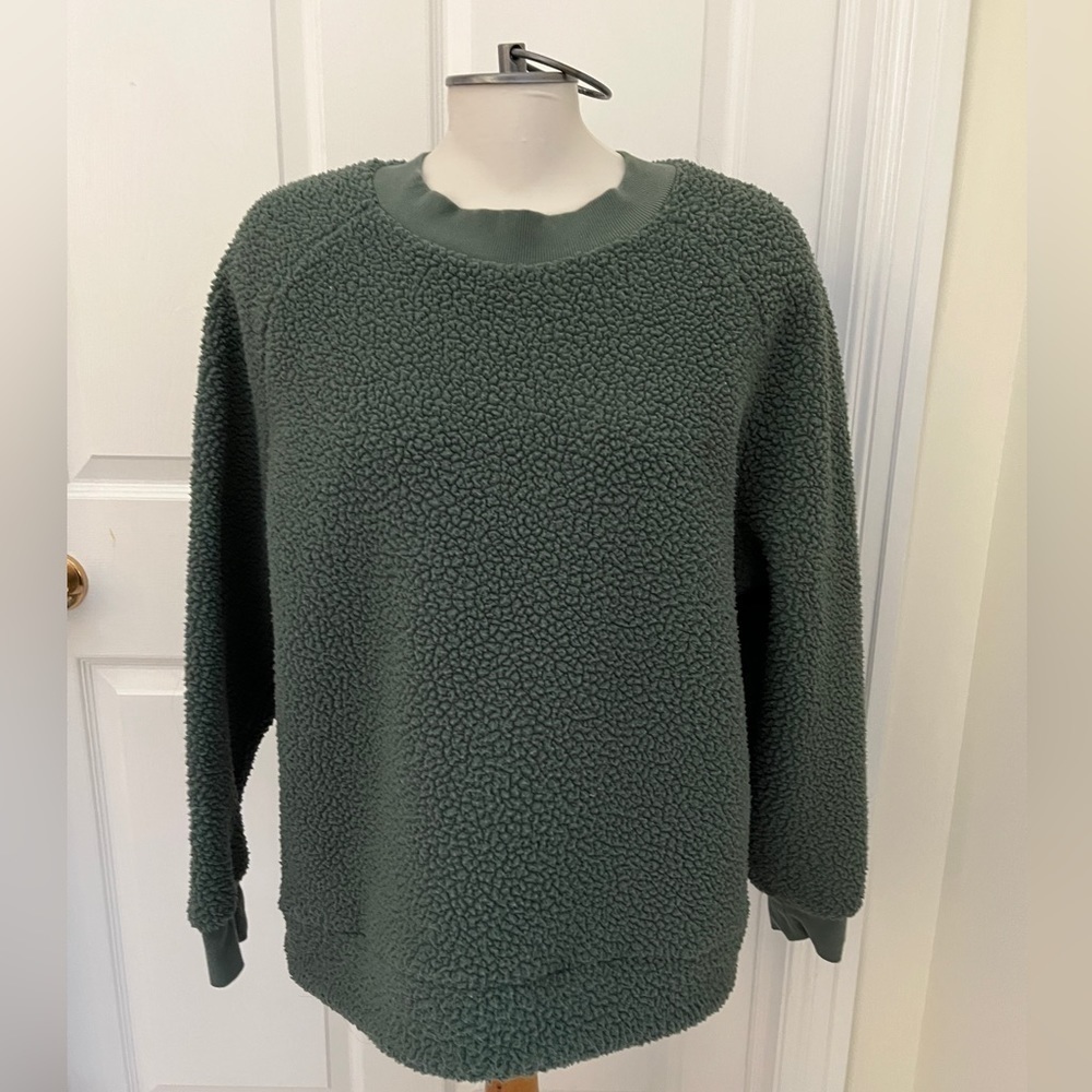 Old Navy Sage Green Sherpa Pullover Size X-Large